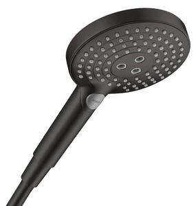 Hansgrohe Raindance Select S, doccetta manuale 120 3getti, tecnologia PowderRain EcoSmart+, finitura nero opaco