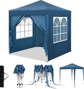 Gazebo WOLTU 2x2 m, con 4 pareti laterali, tendone per feste idrorepellente con protezione UV 50+, blu