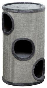 PawHut Cuccia per Gatti a 3 Livelli con Tiragraffi in Sisal e Peluche, Ø38x70cm, Grigio | Aosom Italy