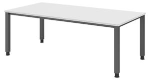Scrivania bümö Serie Q - Finitura: bianco, struttura: grafite, dimensioni: 200 x 100 cm