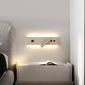 Brilagi-LED Faretto da parete con porta USB NOCTIS LED/3W/230V+LED/9W beige