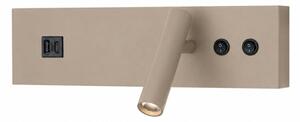 Brilagi-LED Faretto da parete con porta USB NOCTIS LED/3W/230V+LED/9W beige
