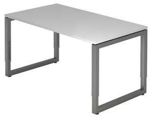 Scrivania della serie "R" di bümö: struttura in grafite, finitura grigia, dimensioni 140 x 80 cm