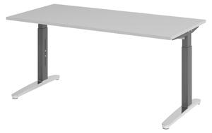 Scrivania bümö serie XB - Dimensioni: 160 x 80 cm, decorazione: grigio, struttura: grafite/alluminio lucido