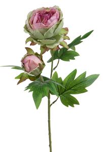 Set 6 Rami Artificiali Peonia per 2 Fiori 60 cm