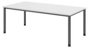 Scrivania bümö Serie H - Finitura: bianco, struttura: grafite, dimensioni: 200 x 100 cm