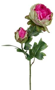 Set 6 Rami Artificiali Peonia per 2 Fiori 60 cm