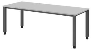 Scrivania bümö Serie Q - Struttura: grafite, finitura: grigio, dimensioni: 200 x 80 cm