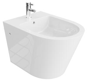 LAVITA Bidet da parete universale Galve con foro per rubinetto e sistema antitraboccamento in Vetroceramica | Lavabo con sedile per montaggio a parete | Igienico e facile da pulire | 35,5x51x34 cm |