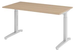 Scrivania bümö Serie XB - Struttura: argento, finitura: rovere, dimensioni: 140 x 80 cm