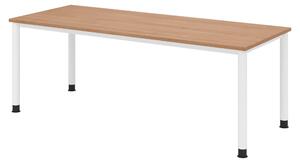 Scrivania bümö Serie H - Finitura: noce, struttura: bianco, dimensioni: 200 x 80 cm