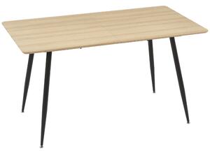 HOMCOM Tavolo da Cucina per 4 Persone in MDF e Acciaio, 140x80x76cm, Colore Legno e Nero