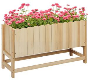 Outsunny Fioriera da Esterno Verticale in Legno con Foro di Drenaggio e Rivestimento Interno, 86x30x50 cm|Aosom