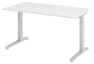 Scrivania bümö Serie-XB - Finitura: Bianco, Struttura: Argento, Dimensioni: 140 x 80 cm