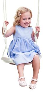 Outsunny Altalena per Bambini 9-36 Mesi, Sicura in PP e PE, Corda Regolabile, Luci LED per Giochi Notturni, 39x16.5x120-180 cm, Bianco|Aosom