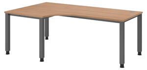 Scrivania bümö Serie Q - Struttura: grafite, finitura: noce, dimensioni: scrivania angolare 200 x 120 cm