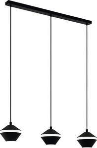 EGLO Perpigo, lampada a sospensione, lampada a sospensione in acciaio nero, lampada da tavolo per sala da pranzo, lampada a sospensione per soggiorno con attacco GU10, L 92,5 cm