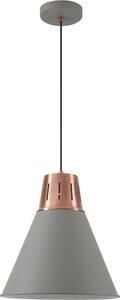 GTV - Lampada a sospensione GIANNI Lampada a sospensione Lampada da soffitto E27 grigio/oro metallo Paralume 32 cm regolabile in altezza Sala da pranzo Soggiorno Cucina Moderno Scandinavo