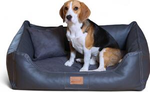 Tierlando® MADDOX VIP cuccia ortopedica VISCO velours Pelle finta S - XXL - dimensioni: 100x75cm | colore: 02 graphite