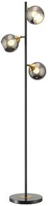 HOMCOM Lampada da Terra in Metallo ad Albero con 3 Paralumi in Vetro, Ø36x162 cm, Nero e Grigio|Aosom