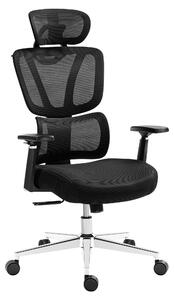Sedia da ufficio ergonomica con schienale regolabile e supporto lombare - Nera