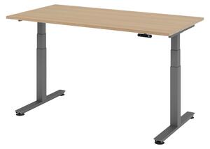 Scrivania elettrica bümö XDSM - Dimensioni: 160 x 80 cm, struttura: grafite, finitura: rovere