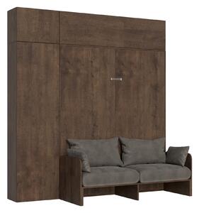 Letto Matrimoniale a Scomparsa Salvaspazio con Sofà Kentaro H250 cm Marrone