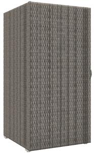 Outsunny Armadio da Giardino in Rattan PE con 2 Vani, 60x63x120cm, Grigio|Aosom
