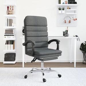Sedia da ufficio con funzione massaggio, colore grigio scuro, rivestita in tessuto, ergonomica, con altezza regolabile, girevole, dotata di braccioli, schienale, supporto lombare e poggiatesta, ideale per l'ufficio domestico e il gaming