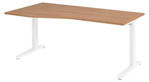 Scrivania bümö serie XB - Decorazione: noce, dimensioni: 180 x 100 cm, struttura: bianco