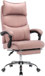 Poltrona da ufficio rosa con supporto lombare – Sedia ergonomica da ufficio in ecopelle, capacità di carico di 150 kg, schienale alto da 120 cm, regolabile in altezza, ideale per l'ufficio domestico e l'ufficio