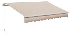 Outsunny Tenda da Sole a Bracci Avvolgibile per Esterno con Apertura a Manovella, 295x200 cm, Beige | Aosom Italy