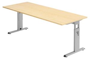 Bümö Scrivania Serie-O - Finitura: Noce, Struttura: Argento, Dimensioni: 200 x 80 cm