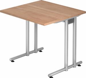 Bümö Scrivania Serie-N - Dimensioni: 80 x 80 cm, Decorazione: Noce