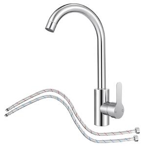 Miscelatore da lavabo Mono ad arco alto - Girevole a 360° in acciaio inossidabile