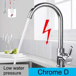 Miscelatore monocomando per lavello da cucina - Bocca girevole a 360° con doppio getto - Doccetta estraibile - Adatto per bassa pressione dell'acqua - Acciaio inossidabile - Cromato - DY D