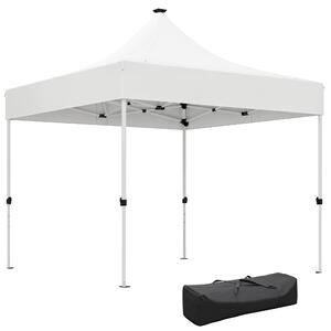 Gazebo Da Giardino Yaheetech - 3x3m, Con Finestra, Rivestimento UV50, Bianco, Per Esterno