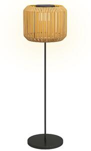 Outsunny Lampada Solare da Giardino con Illuminazione LED, in Acciaio e Rattan PE, Ø34x130 cm, Giallo