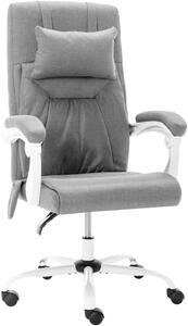 Sedia da ufficio ergonomica grigia, con funzione massaggio, regolabile in altezza, girevole, con supporto per il collo e la zona lombare, realizzata in tessuto traspirante, ideale per l'ufficio domestico e lo studio