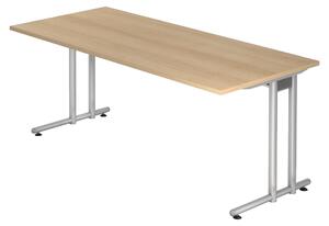 Scrivania bümö serie N - Dimensioni: 180 x 80 cm, finitura: rovere