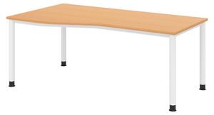 Scrivania bümö Serie H - Finitura: faggio, Dimensioni: 180 x 100 cm, Struttura: bianco
