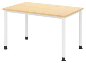 Scrivania bümö Serie H - Finitura: acero, Dimensioni: 120 x 80 cm, Struttura: bianco