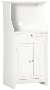HOMCOM Mobile Cucina per Microonde con Cassetto e Armadietto 2 Ante, 60x40x122.5 cm, Bianco | Aosom Italy