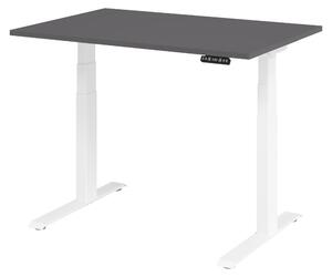 Scrivania elettrica bümö XDKB - Dimensioni: 120 x 80 cm, finitura: grafite, struttura: bianco