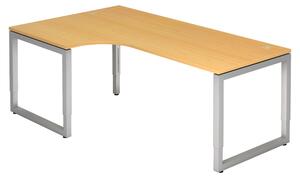 Bümö Scrivania Serie-R - Struttura: argento, finitura: faggio, dimensioni: scrivania angolare 200 x 120 cm