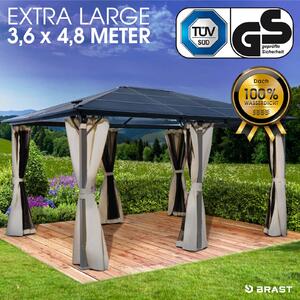 Gazebo in alluminio PREMIUM 3,6x4,8 m beige