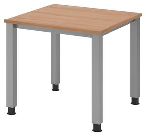 Scrivania bümö Serie Q - Struttura: argento, Dimensioni: 80 x 80 cm, Finitura: noce