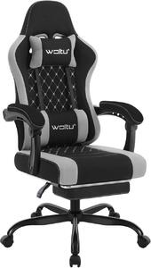 Sedia da gaming WOLTU con funzione massaggio, cuscino a molle insacchettate, ergonomica, rivestimento in rete: Nero+Grigio Colore: Nero+Grigio
