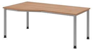 Scrivania bümö Serie H - Struttura: argento, finitura: noce, dimensioni: 180 x 100 cm