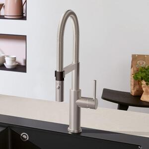 Villeroy & Boch Steel Expert 2.0 - Miscelatore per lavello con braccio flessibile e doccia, acciaio inox 928000LC